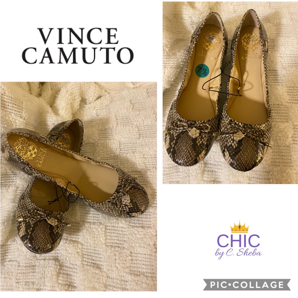 NWOT VINCE CAMUTO Heline Snakeskin flats 7.5